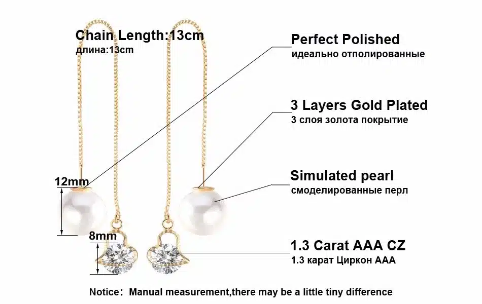 ORSA JEWELS New Water Drop Shape Austrian Crystal Long Stud Earrings with big Pearl Elegant Gold-color Jewelry for Women OME27 38