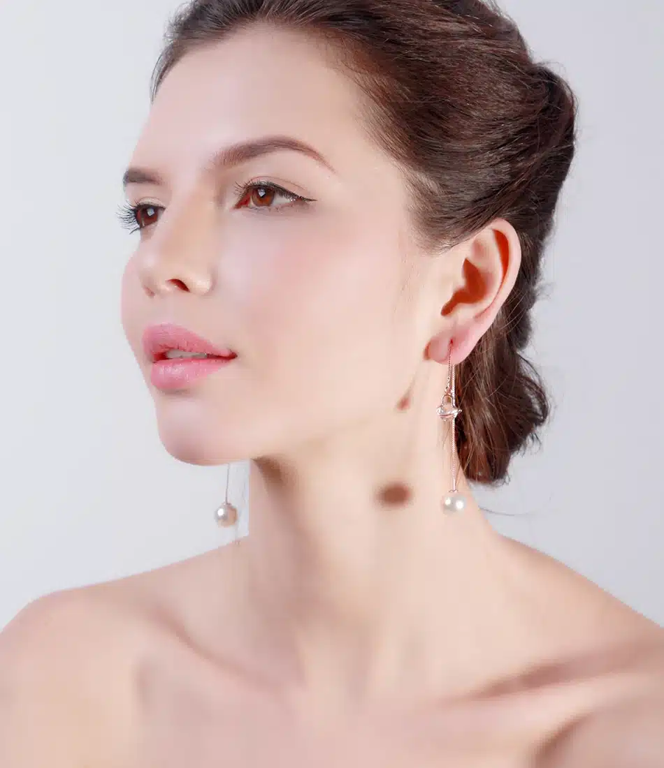 ORSA JEWELS New Water Drop Shape Austrian Crystal Long Stud Earrings with big Pearl Elegant Gold-color Jewelry for Women OME27 47