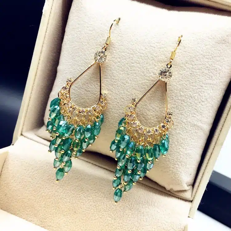 2017 new statement crystal beads long earrings for women bijoux elegant ethnic jewelry trendy all match 27