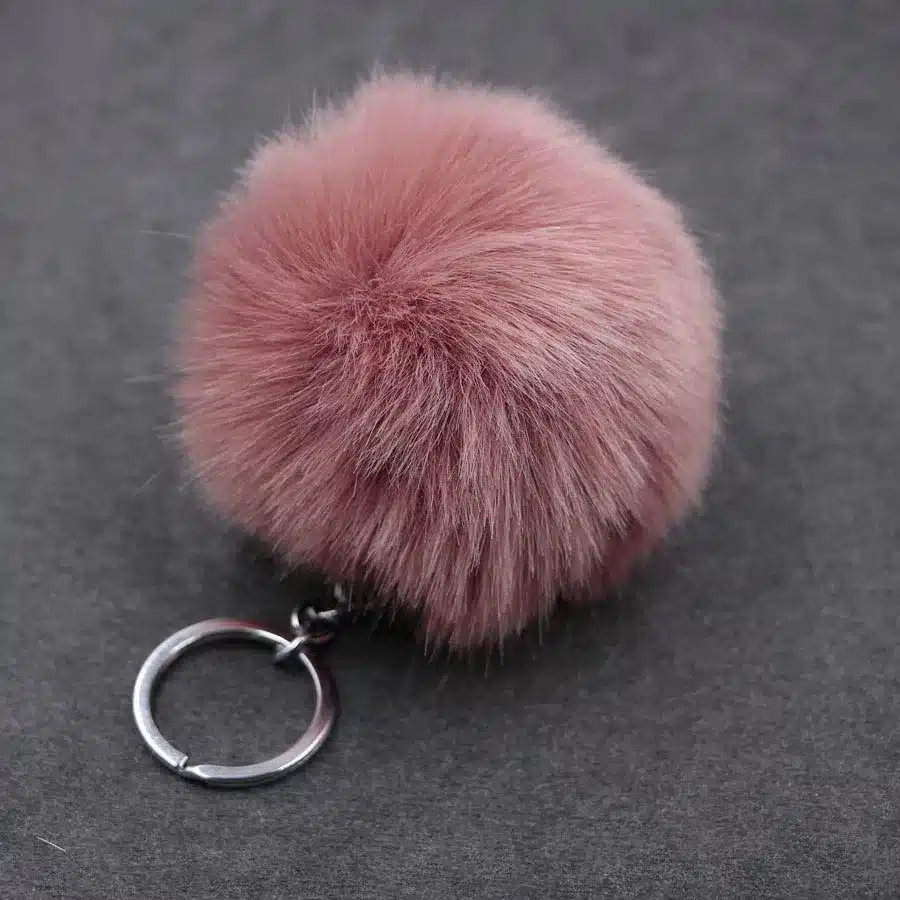 Fluffy Pompon Fur Ball Key Chain For Women Faux Rabbit Fur Pompom Keychain Trinket Charm Bag Key Ring Holder Jewelry Gift 17