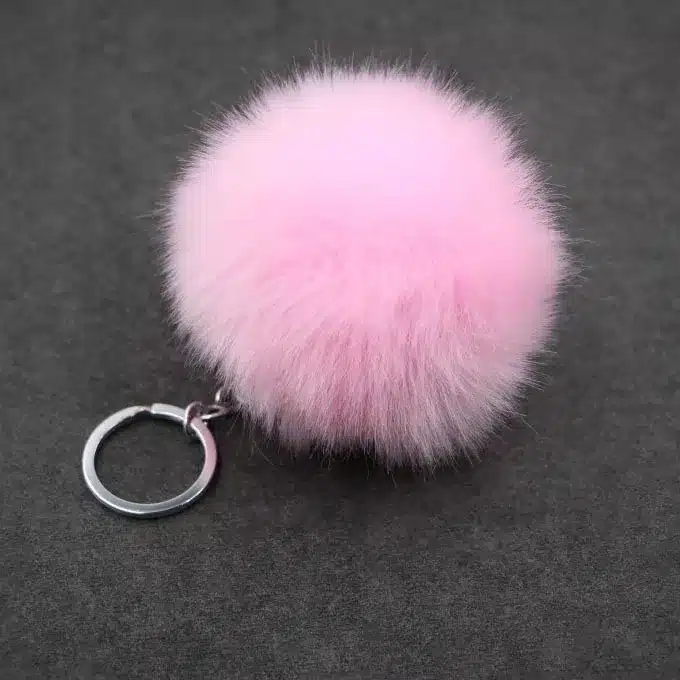 Fluffy Pompon Fur Ball Key Chain For Women Faux Rabbit Fur Pompom Keychain Trinket Charm Bag Key Ring Holder Jewelry Gift 28