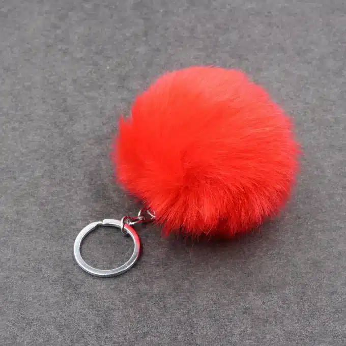 Fluffy Pompon Fur Ball Key Chain For Women Faux Rabbit Fur Pompom Keychain Trinket Charm Bag Key Ring Holder Jewelry Gift 30