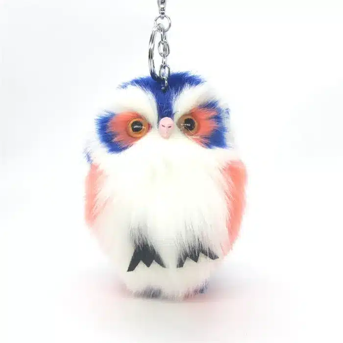 Cute Fluffy Owl Fur Pom Pom Key Chains Ring Woman Fuax Rabbit Fur Owl Bag Charms Keychain Man Car Keyring Jewelry Trinkets Gift 14