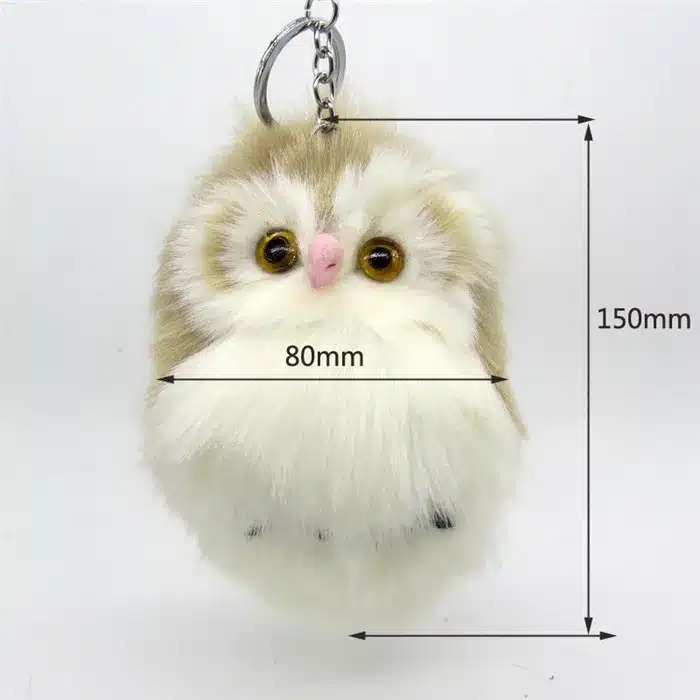 Cute Fluffy Owl Fur Pom Pom Key Chains Ring Woman Fuax Rabbit Fur Owl Bag Charms Keychain Man Car Keyring Jewelry Trinkets Gift 20
