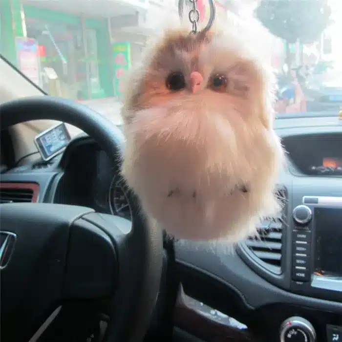 Cute Fluffy Owl Fur Pom Pom Key Chains Ring Woman Fuax Rabbit Fur Owl Bag Charms Keychain Man Car Keyring Jewelry Trinkets Gift 22