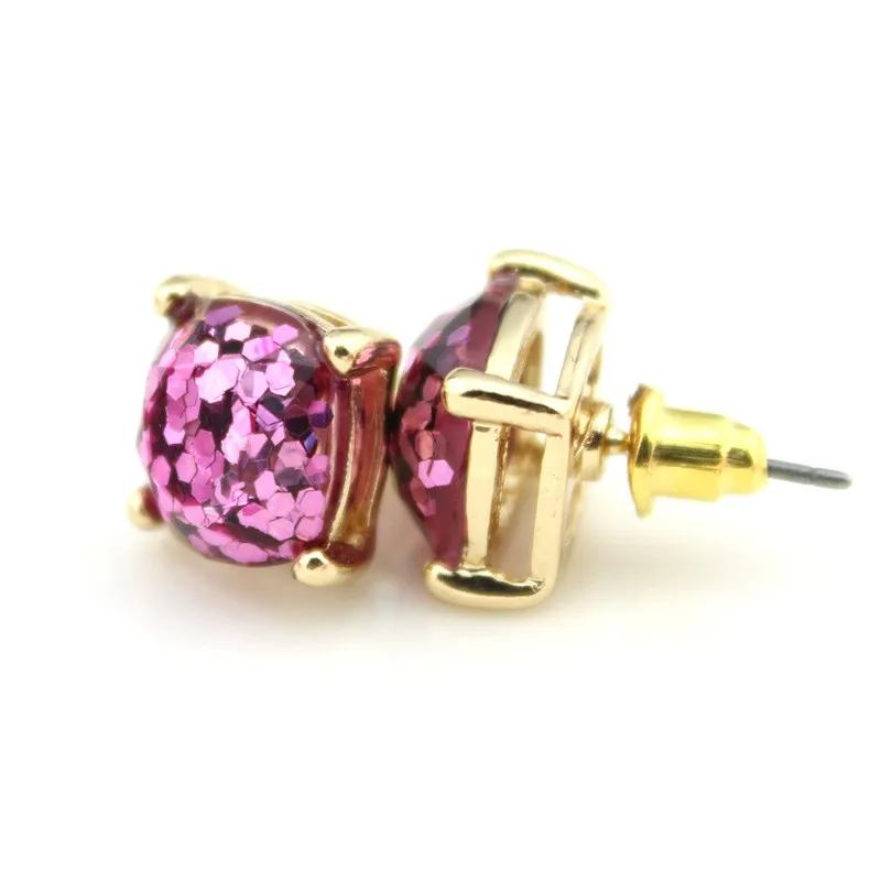 Wholeasle Kate Small Square Opal Glitter Stud Earrings Gold Women Fashion Jewelry 2016 Earrings 14 Option 10*10 MM 20