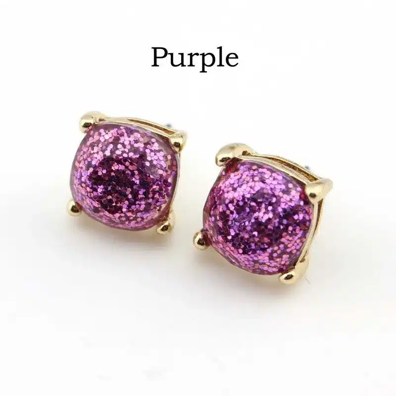 Wholeasle Kate Small Square Opal Glitter Stud Earrings Gold Women Fashion Jewelry 2016 Earrings 14 Option 10*10 MM 33