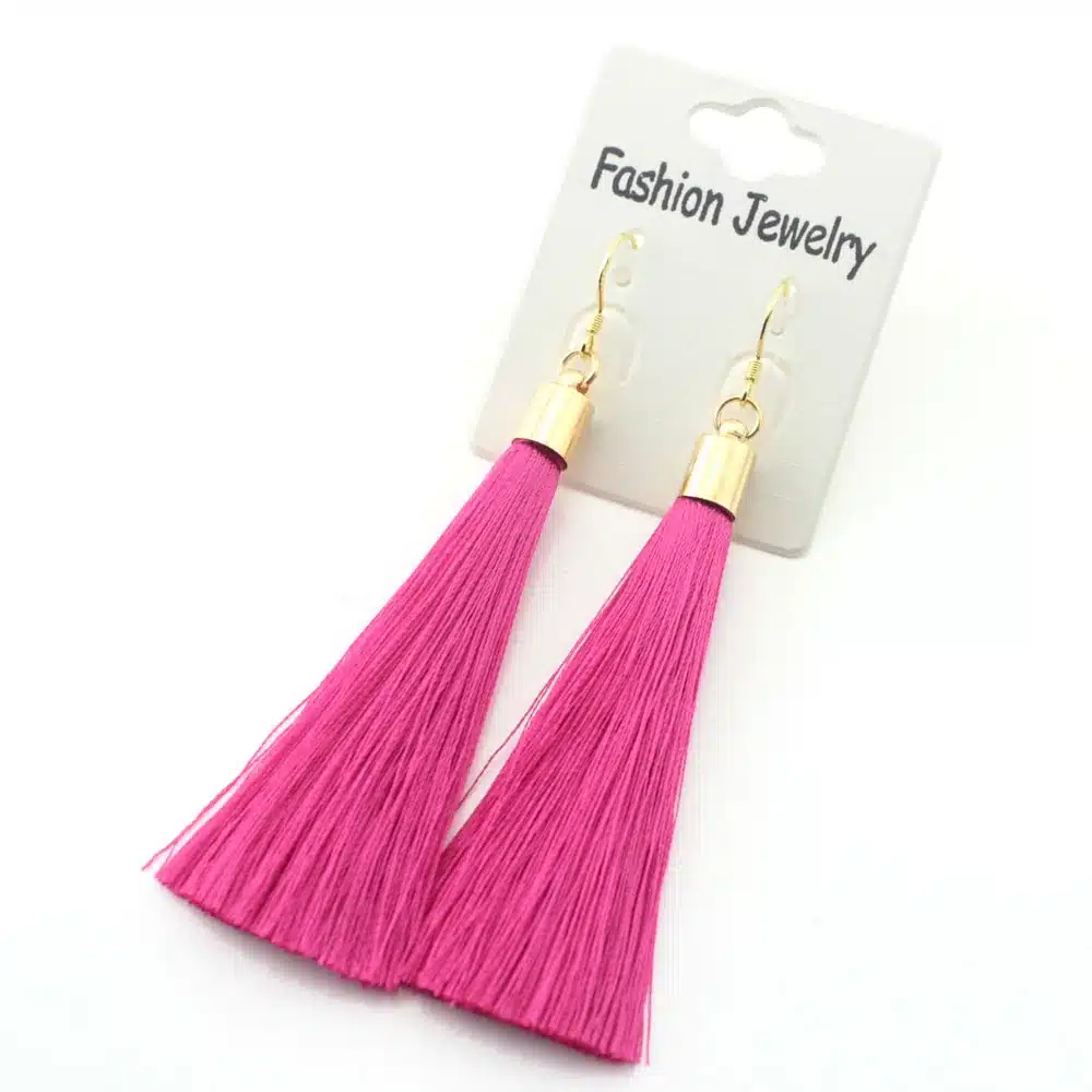 Gold Silver Earrings Silk Tassel Earrings Long Drop Earrings for Women Wedding Party Fashion Jewelry Earring for Girl 7