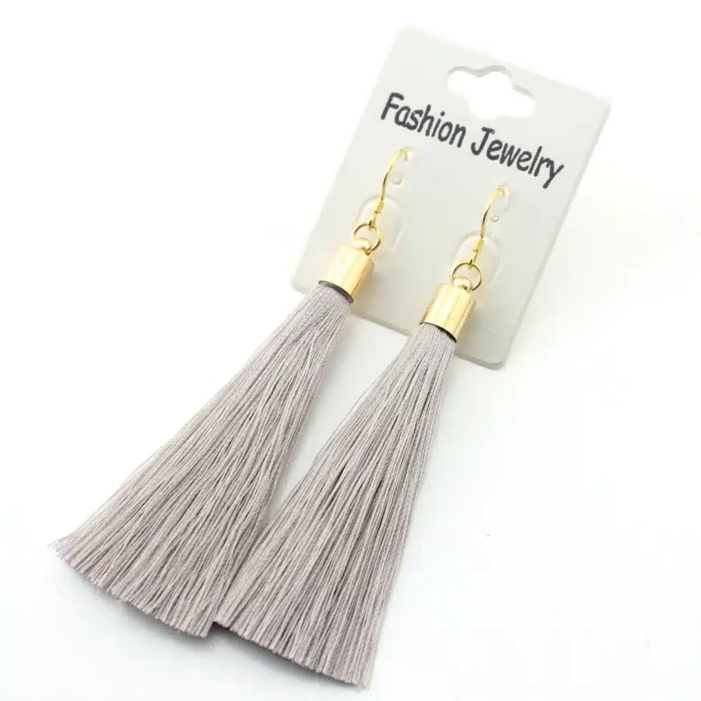 Gold Silver Earrings Silk Tassel Earrings Long Drop Earrings for Women Wedding Party Fashion Jewelry Earring for Girl 8
