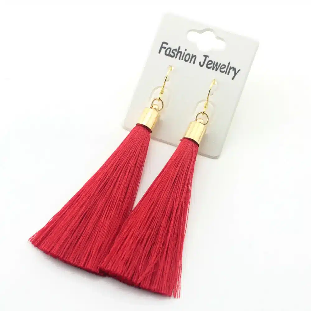 Gold Silver Earrings Silk Tassel Earrings Long Drop Earrings for Women Wedding Party Fashion Jewelry Earring for Girl 13