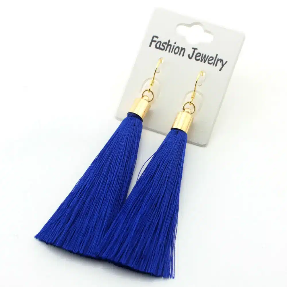 Gold Silver Earrings Silk Tassel Earrings Long Drop Earrings for Women Wedding Party Fashion Jewelry Earring for Girl 14