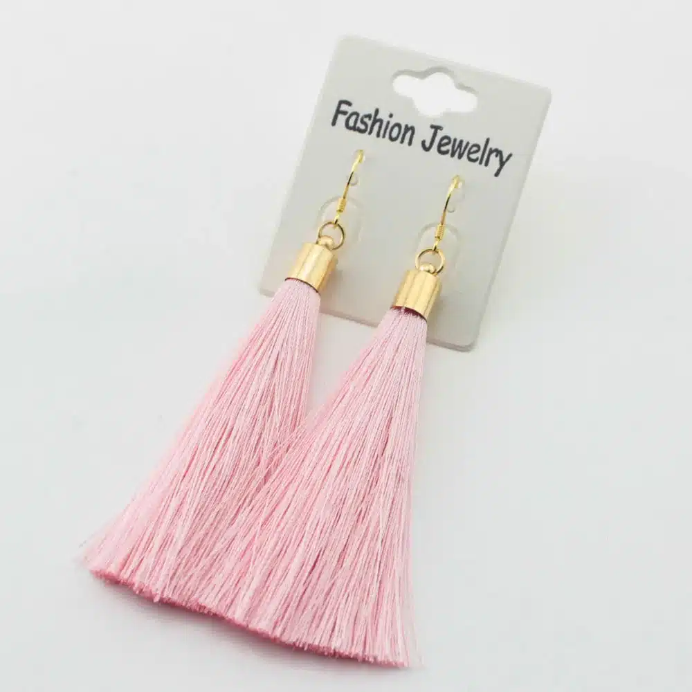 Gold Silver Earrings Silk Tassel Earrings Long Drop Earrings for Women Wedding Party Fashion Jewelry Earring for Girl 16