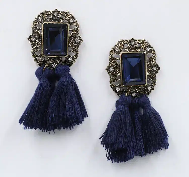 New 2017 fashion jewelry hot sale women crysta vintage tassel statement bib stud Earrings for women jewelry Factory Price 5
