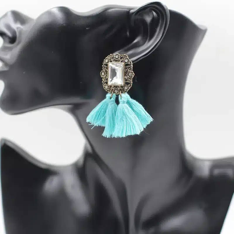 New 2017 fashion jewelry hot sale women crysta vintage tassel statement bib stud Earrings for women jewelry Factory Price 7