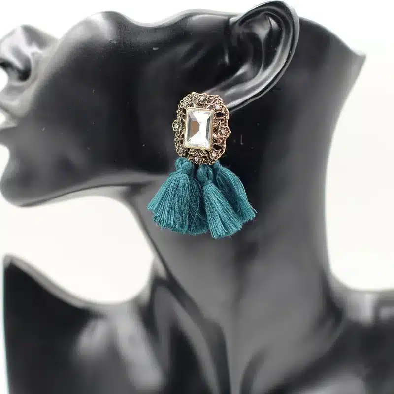 New 2017 fashion jewelry hot sale women crysta vintage tassel statement bib stud Earrings for women jewelry Factory Price 8