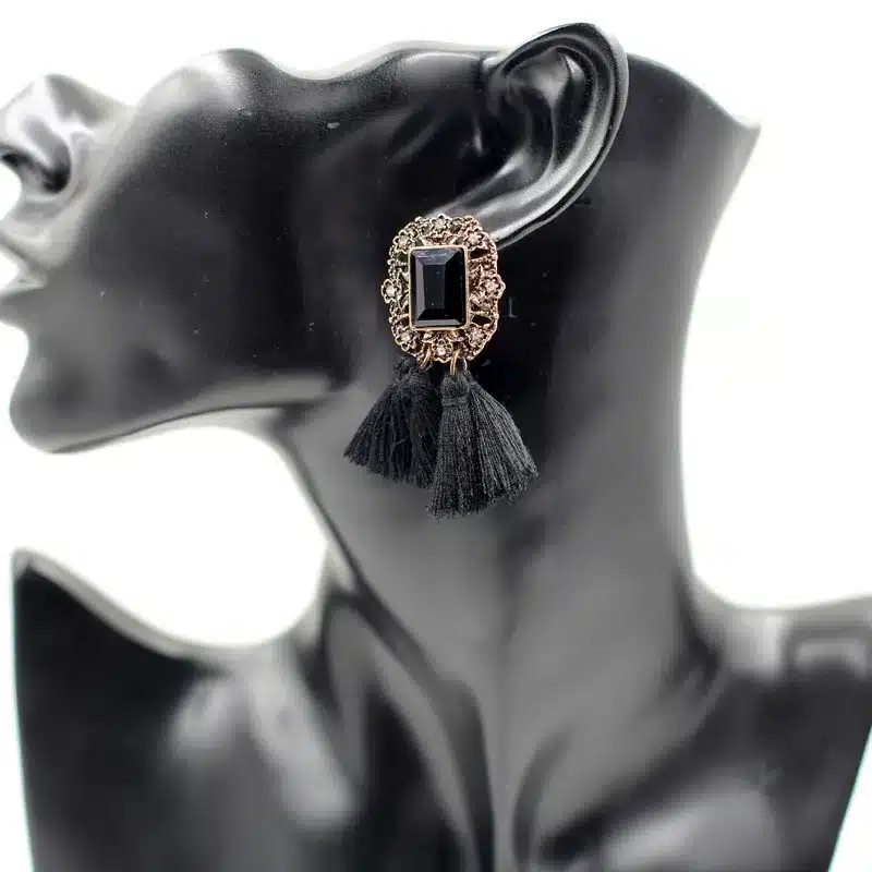 New 2017 fashion jewelry hot sale women crysta vintage tassel statement bib stud Earrings for women jewelry Factory Price 9