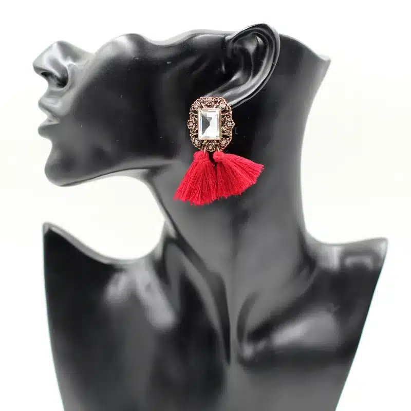 New 2017 fashion jewelry hot sale women crysta vintage tassel statement bib stud Earrings for women jewelry Factory Price 11