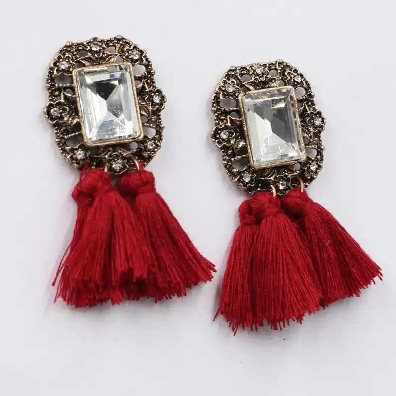 New 2017 fashion jewelry hot sale women crysta vintage tassel statement bib stud Earrings for women jewelry Factory Price 13