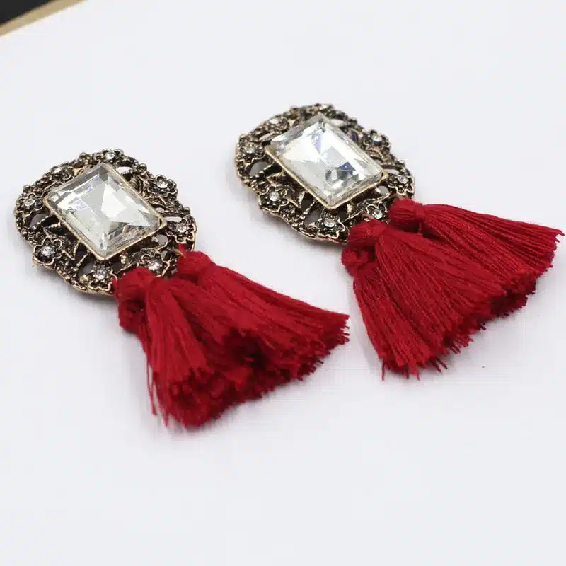 New 2017 fashion jewelry hot sale women crysta vintage tassel statement bib stud Earrings for women jewelry Factory Price 14