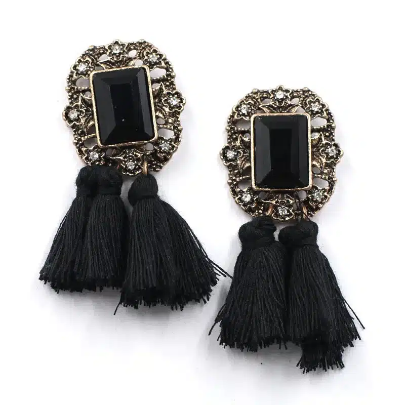 New 2017 fashion jewelry hot sale women crysta vintage tassel statement bib stud Earrings for women jewelry Factory Price 16