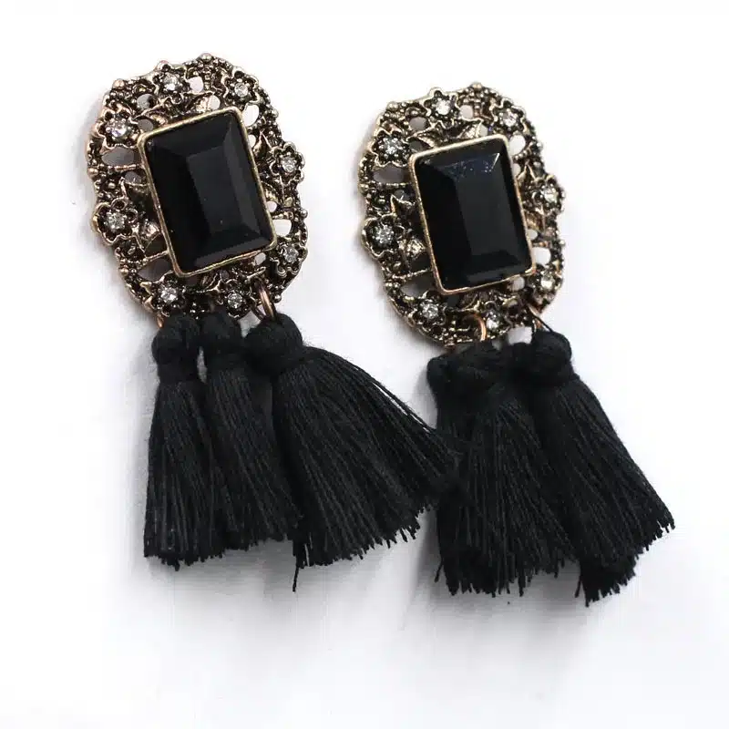 New 2017 fashion jewelry hot sale women crysta vintage tassel statement bib stud Earrings for women jewelry Factory Price 17