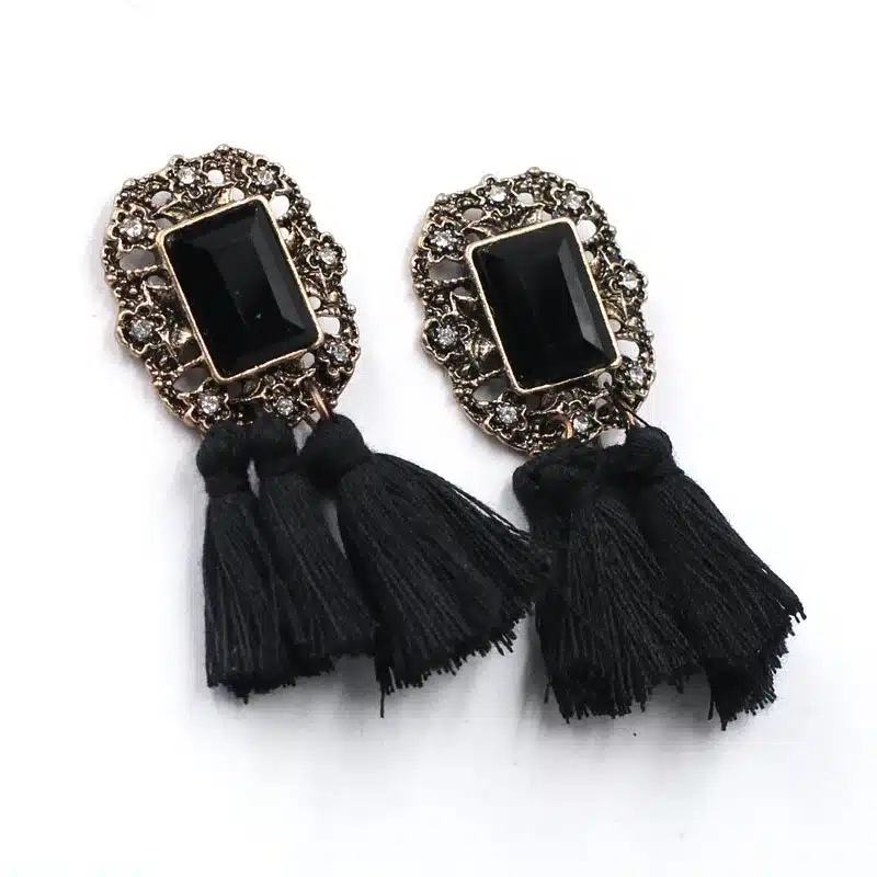 New 2017 fashion jewelry hot sale women crysta vintage tassel statement bib stud Earrings for women jewelry Factory Price 18