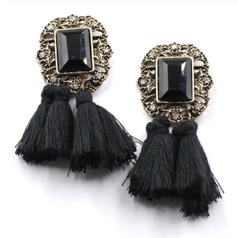 New 2017 fashion jewelry hot sale women crysta vintage tassel statement bib stud Earrings for women jewelry Factory Price 19