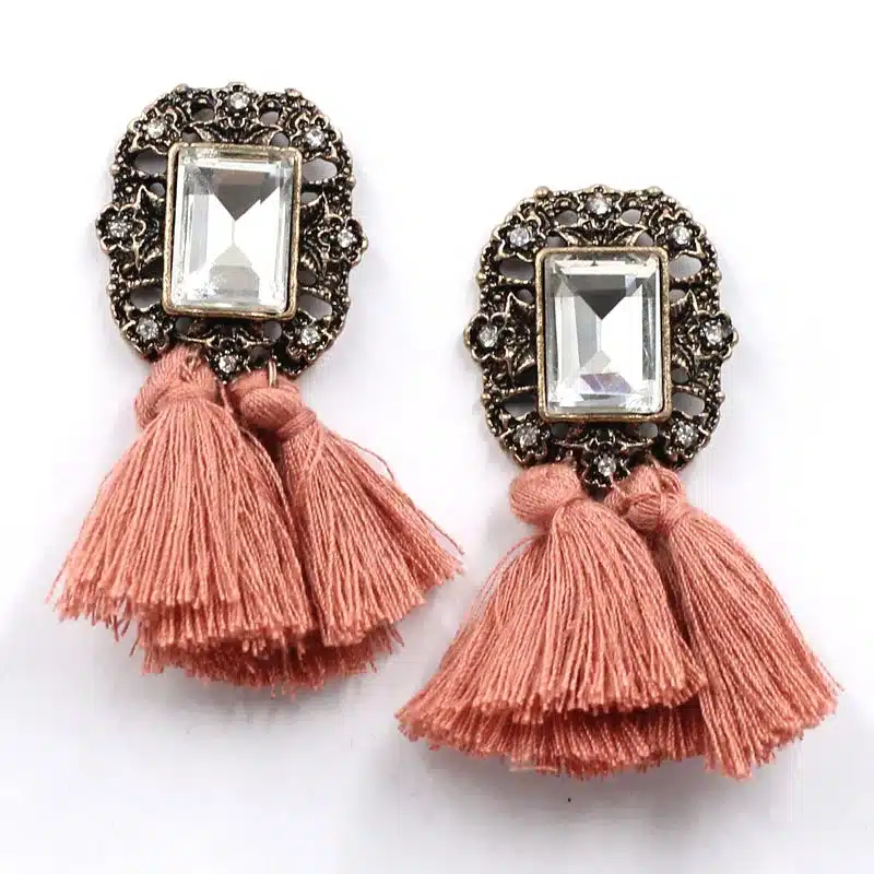 New 2017 fashion jewelry hot sale women crysta vintage tassel statement bib stud Earrings for women jewelry Factory Price 21