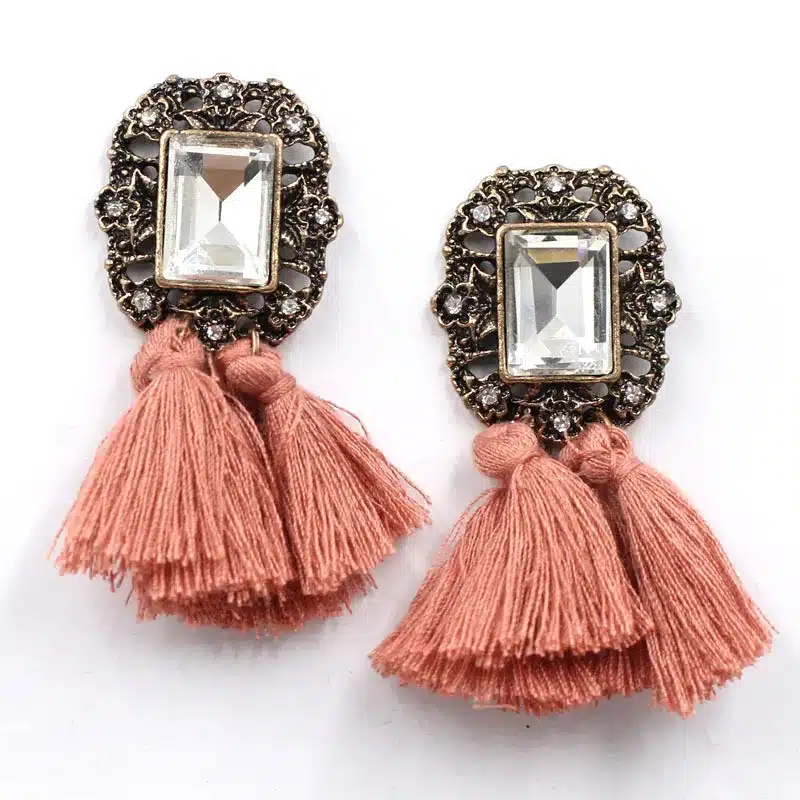 New 2017 fashion jewelry hot sale women crysta vintage tassel statement bib stud Earrings for women jewelry Factory Price 22