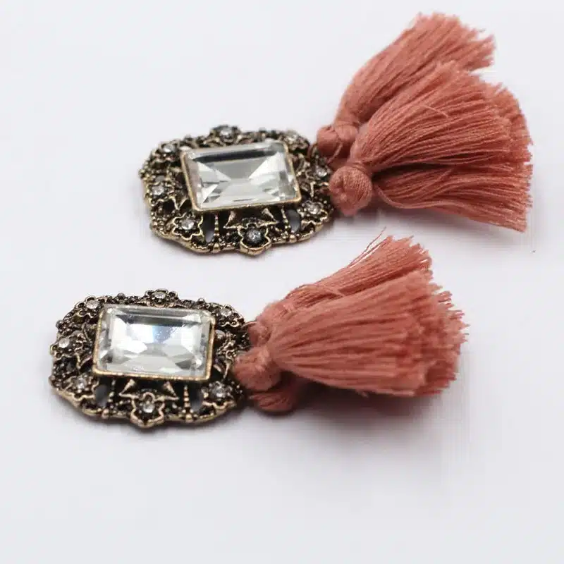 New 2017 fashion jewelry hot sale women crysta vintage tassel statement bib stud Earrings for women jewelry Factory Price 24