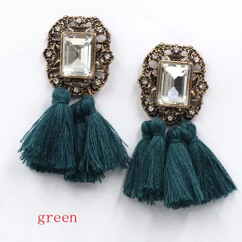 New 2017 fashion jewelry hot sale women crysta vintage tassel statement bib stud Earrings for women jewelry Factory Price 25