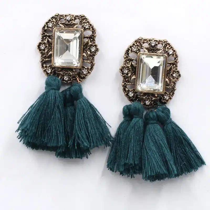 New 2017 fashion jewelry hot sale women crysta vintage tassel statement bib stud Earrings for women jewelry Factory Price 26