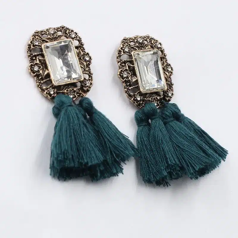 New 2017 fashion jewelry hot sale women crysta vintage tassel statement bib stud Earrings for women jewelry Factory Price 27