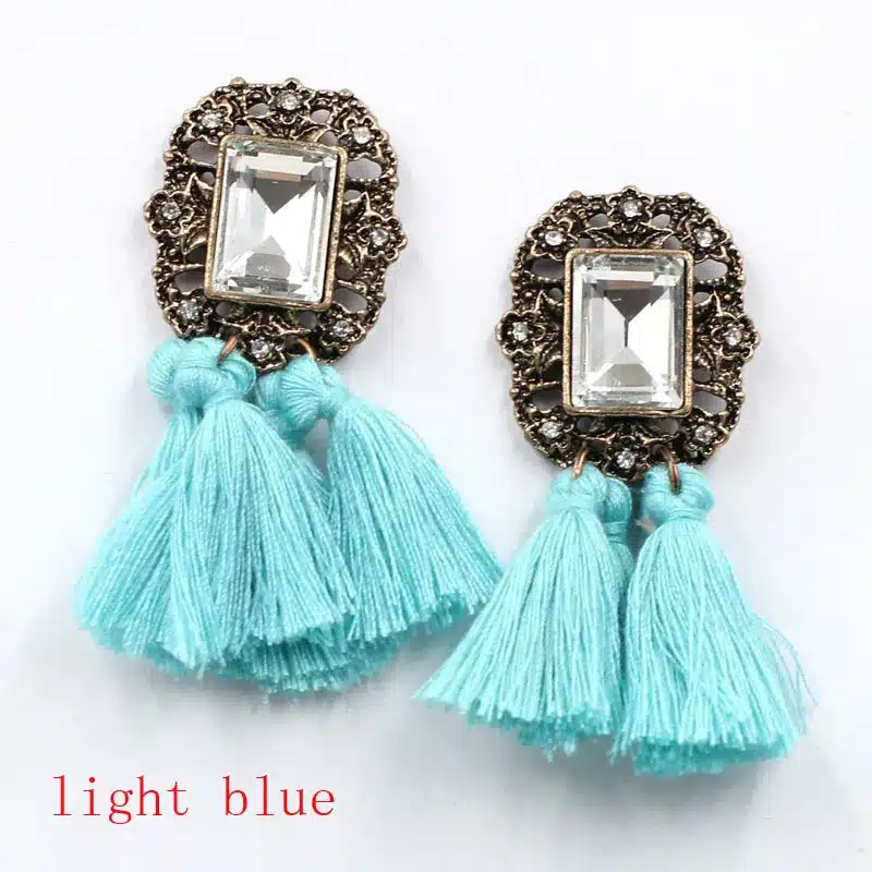 New 2017 fashion jewelry hot sale women crysta vintage tassel statement bib stud Earrings for women jewelry Factory Price 30