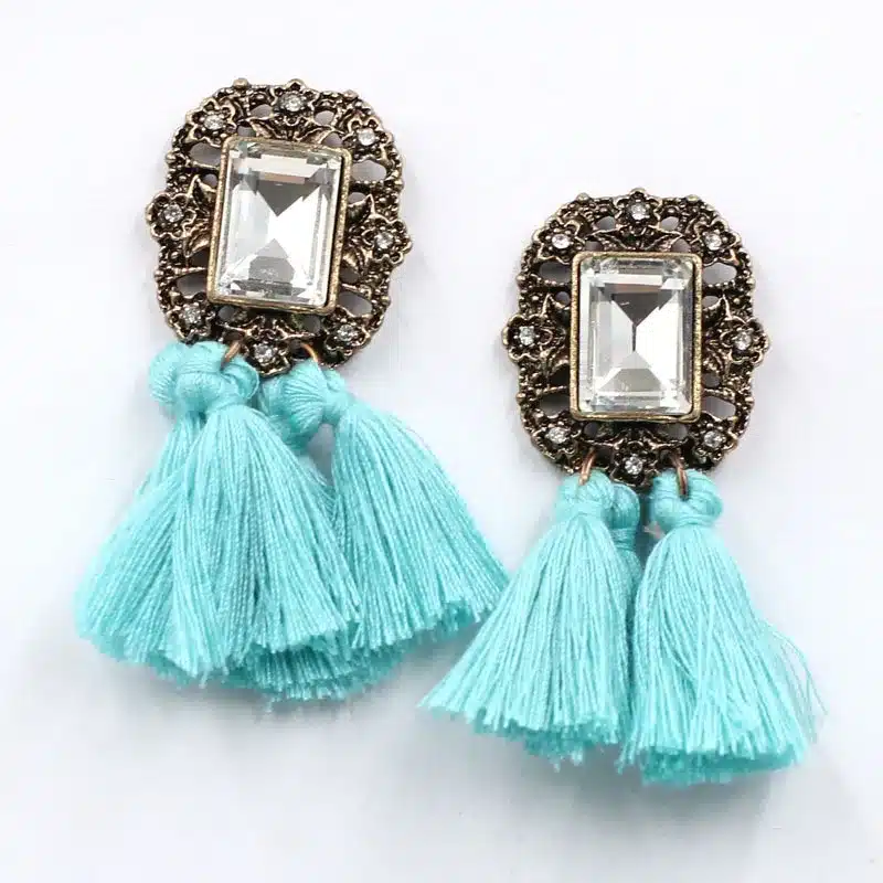 New 2017 fashion jewelry hot sale women crysta vintage tassel statement bib stud Earrings for women jewelry Factory Price 31