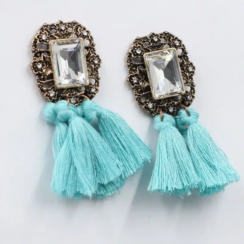 New 2017 fashion jewelry hot sale women crysta vintage tassel statement bib stud Earrings for women jewelry Factory Price 32