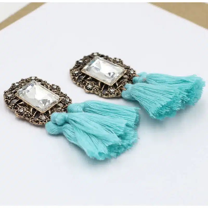New 2017 fashion jewelry hot sale women crysta vintage tassel statement bib stud Earrings for women jewelry Factory Price 33