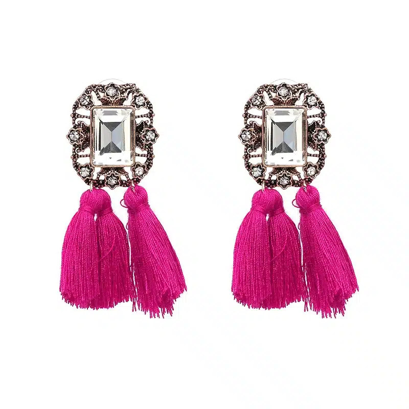 New 2017 fashion jewelry hot sale women crysta vintage tassel statement bib stud Earrings for women jewelry Factory Price 34