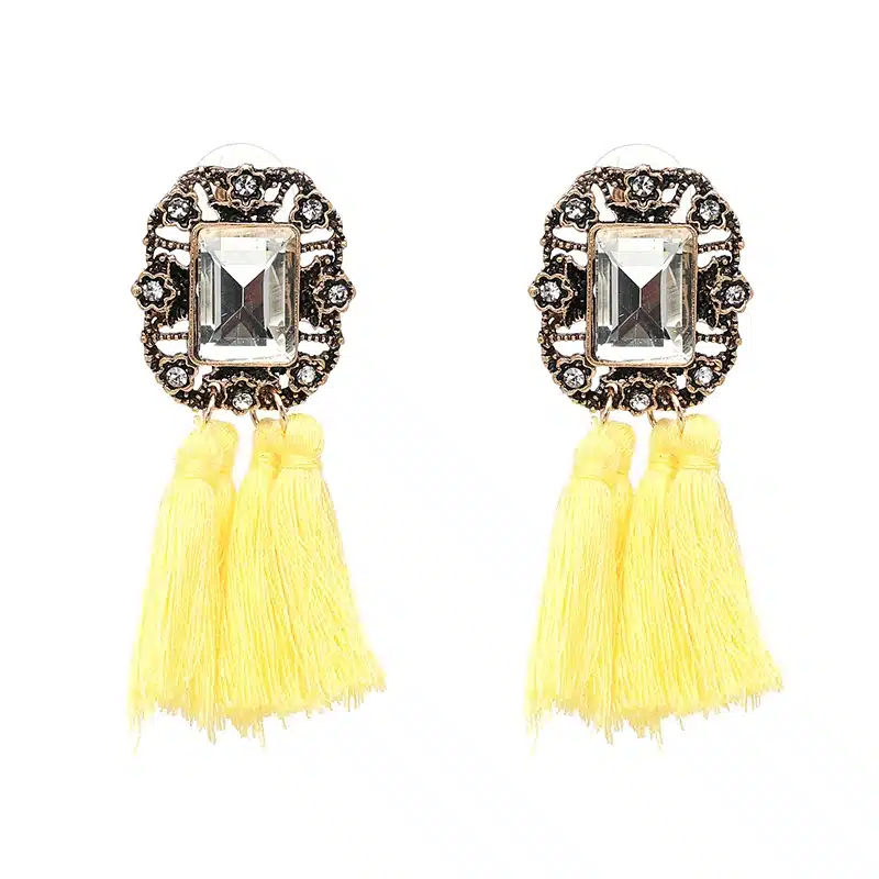 New 2017 fashion jewelry hot sale women crysta vintage tassel statement bib stud Earrings for women jewelry Factory Price 35