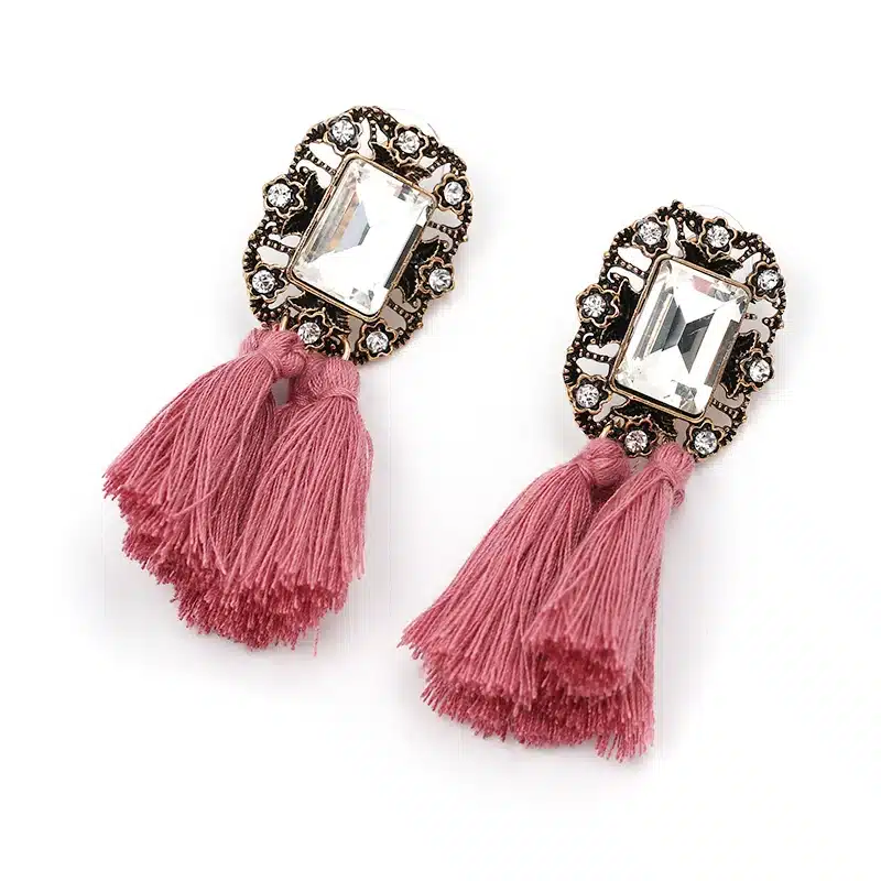 New 2017 fashion jewelry hot sale women crysta vintage tassel statement bib stud Earrings for women jewelry Factory Price 36