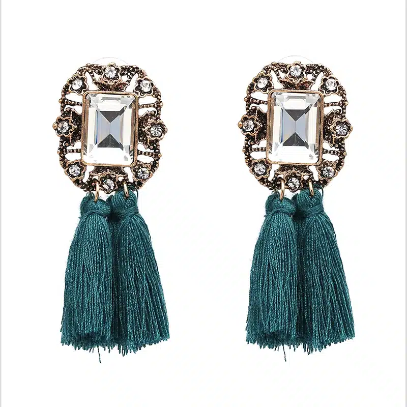 New 2017 fashion jewelry hot sale women crysta vintage tassel statement bib stud Earrings for women jewelry Factory Price 37
