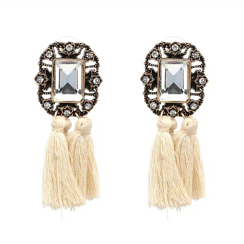 New 2017 fashion jewelry hot sale women crysta vintage tassel statement bib stud Earrings for women jewelry Factory Price 38