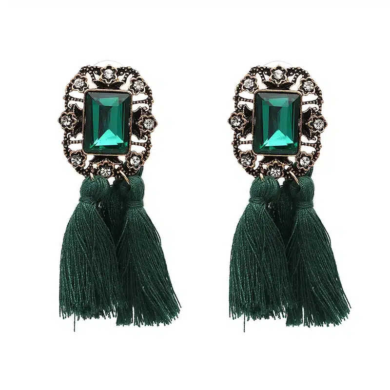 New 2017 fashion jewelry hot sale women crysta vintage tassel statement bib stud Earrings for women jewelry Factory Price 39