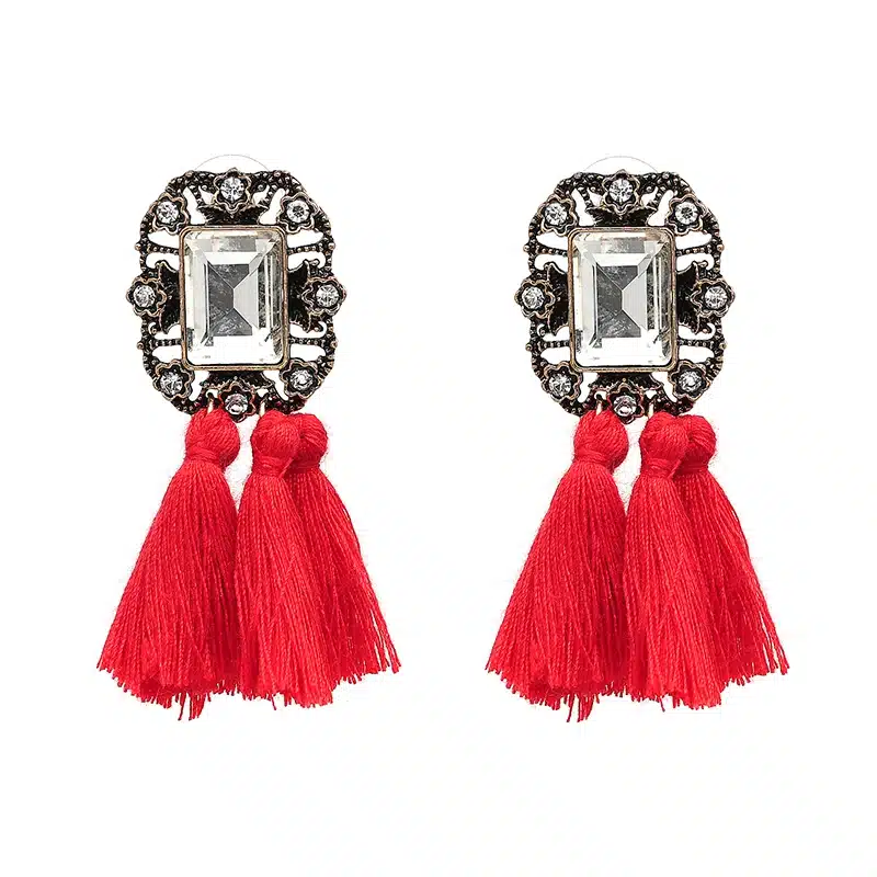 New 2017 fashion jewelry hot sale women crysta vintage tassel statement bib stud Earrings for women jewelry Factory Price 40