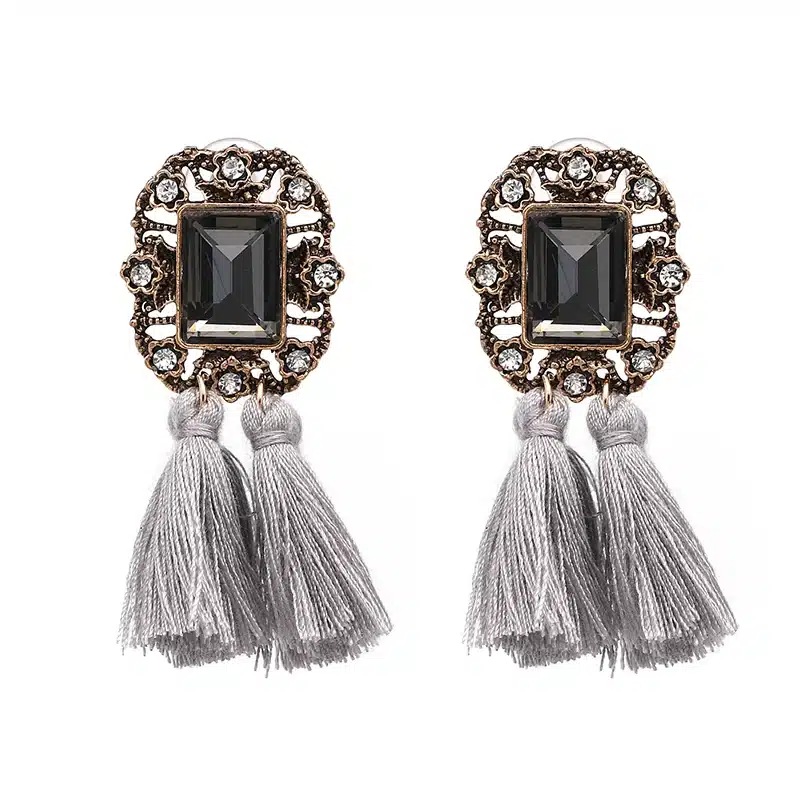 New 2017 fashion jewelry hot sale women crysta vintage tassel statement bib stud Earrings for women jewelry Factory Price 43