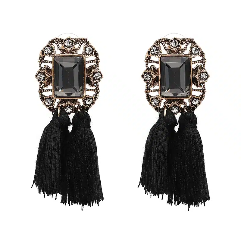 New 2017 fashion jewelry hot sale women crysta vintage tassel statement bib stud Earrings for women jewelry Factory Price 44