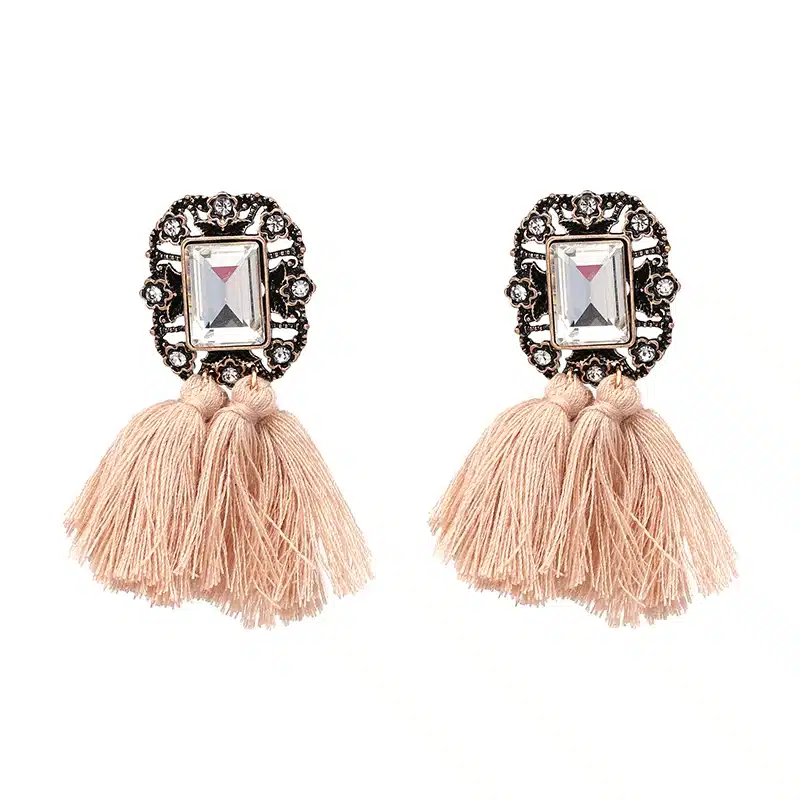 New 2017 fashion jewelry hot sale women crysta vintage tassel statement bib stud Earrings for women jewelry Factory Price 45