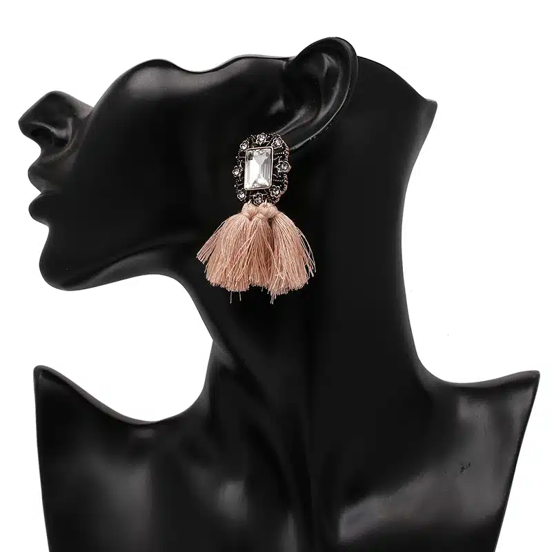 New 2017 fashion jewelry hot sale women crysta vintage tassel statement bib stud Earrings for women jewelry Factory Price 46