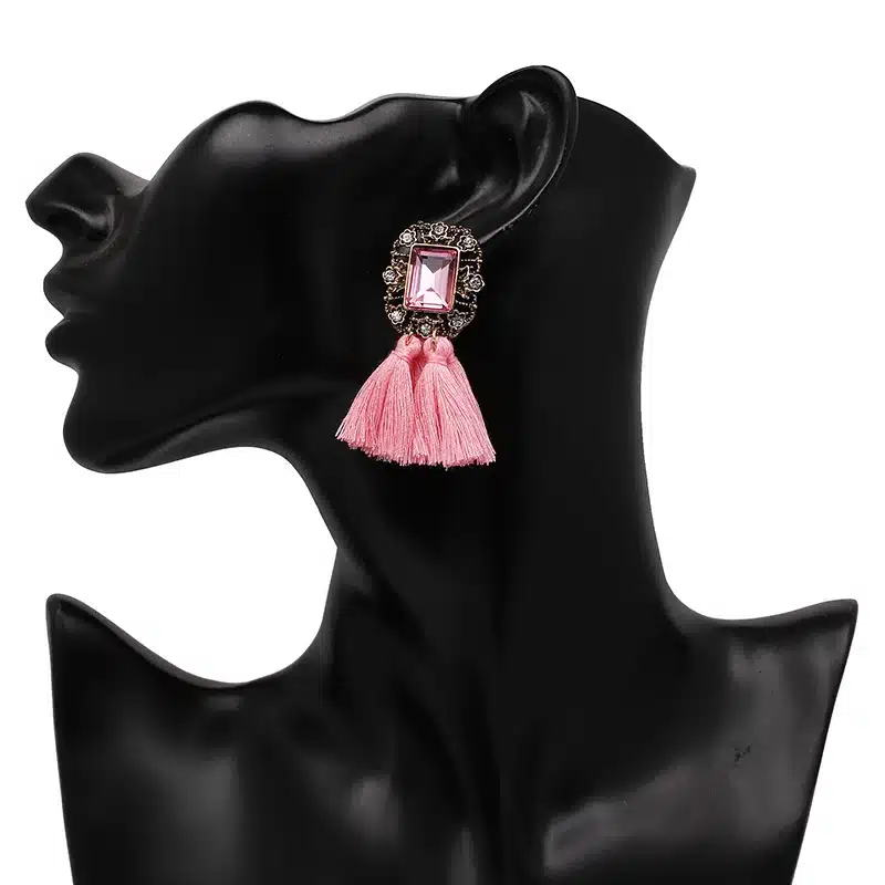 New 2017 fashion jewelry hot sale women crysta vintage tassel statement bib stud Earrings for women jewelry Factory Price 48