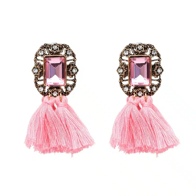 New 2017 fashion jewelry hot sale women crysta vintage tassel statement bib stud Earrings for women jewelry Factory Price 47